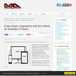 Como hacer responsive web los vídeos de Youtube o Vimeo - Manolo Aguado - Diseño web - Social Media