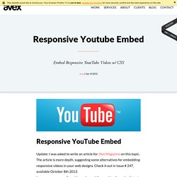 Responsive Youtube Embed - Tutorials - Avex Designs