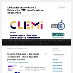 Présentation des ateliers organisés par le CLEMI Besançon