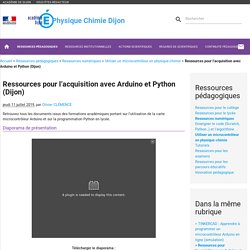 Ressources pour l’acquisition avec Arduino et Python (Dijon) - Physique chimie Dijon