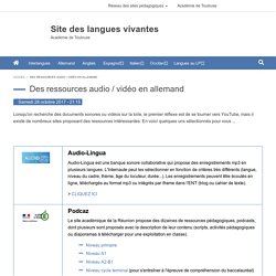 Des ressources audio / vidéo en allemand