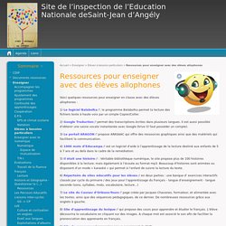 Ressources pour enseigner avec des élèves allophones - Site de l'inspection de l'Education Nationale de Saint-Jean d'Angély