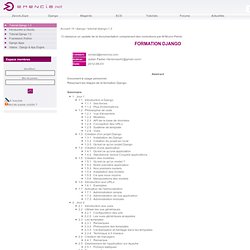 Emencia.net - centre de ressources et documentation - Tutorial Django 1.3