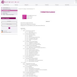 centre de ressources et documentation - Tutorial Django 1.0