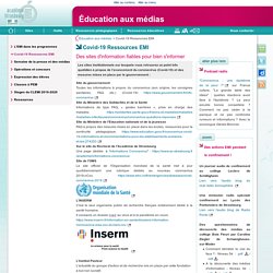 Covid-19 Ressources EMI - Des sources d'information fiables