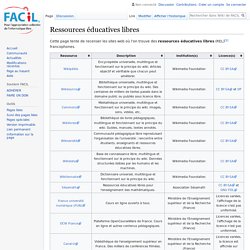 Ressources éducatives libres — Wiki de FACIL