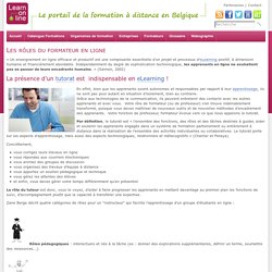 learn-on-line.be - Les rôles du formateur en ligne - Ressources_Formateurs - Formateurs