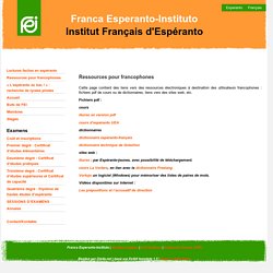 Franca Esperanto-Instituto - Ressources pour francophones