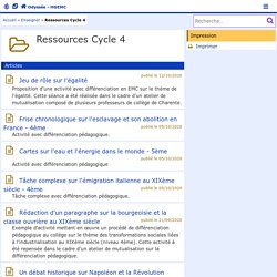 Ressources Cycle 4 - Odyssée : Histoire Géographie EMC