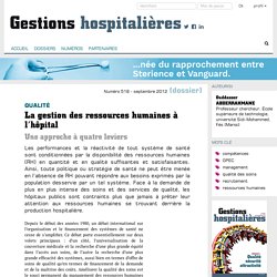 La gestion des ressources humaines à l’hôpital - Gestions Hospitalières