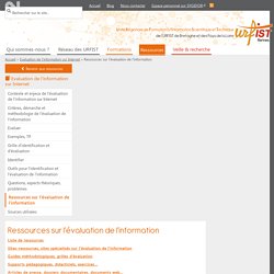 Ressources sur l'évaluation de l'information