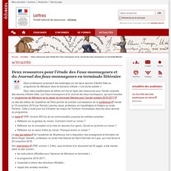 Deux ressources pour l’étude des Faux-monnayeurs et du Journal des faux-monnayeurs en terminale littéraire - Lettres - Éduscol