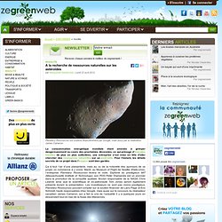 A la recherche de ressources naturelles sur les astéroïdes