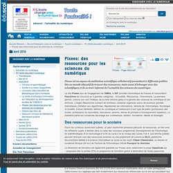 Pixees: des ressources pour les sciences du numérique — Enseigner avec le numérique