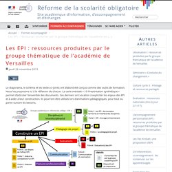 EPI : ressources produites par le groupe académique de Versailles