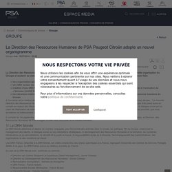 La Direction des Ressources Humaines de PSA Peugeot Citroën adopte un nouvel organigramme