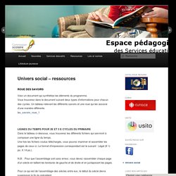 Univers social – ressources