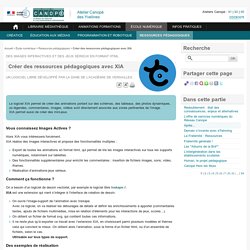 Créer des ressources pédagogiques avec XIA