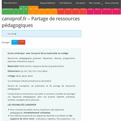 canoprof.fr - Partage de ressources pédagogiques
