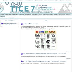 Tice 74 - Site des ressources pédagogiques TICE - Maternelle