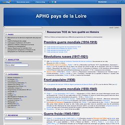 Ressources TICE de 1ere qualité en Histoire - Aphg Pays de la Loire