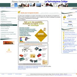 Guide pour le logiciel Scratch- Réseau National de Ressources Technologie en collège