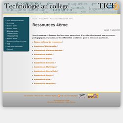 Ressources 4ème - Technologie au collège