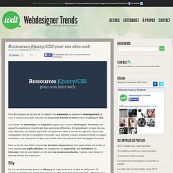 Ressources jQuery/CSS pour vos sites web