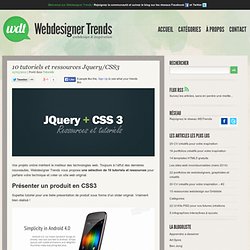 10 tutoriels et ressources Jquery/CSS3