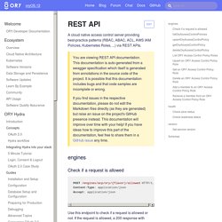 REST API · ORY Documentation