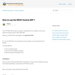 How to use the REST Control API ? – ImperiHome Help Center