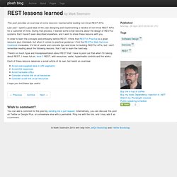 REST lessons learned