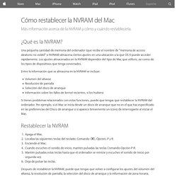 Cómo restablecer la NVRAM del Mac - Soporte técnico de Apple