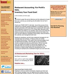 Restaurant Accounting - Restaurant Finance - Inventory Your Food Cost!