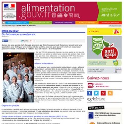 ALIMENTATION_GOUV_FR 08/04/13 Du fait maison au restaurant