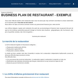 Business Plan de Restaurant - Exemple