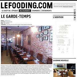 Restaurant Le Garde-Temps à Paris