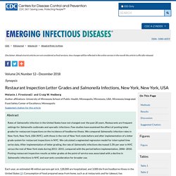 CDC EID - DEC 2018 - Restaurant Inspection Letter Grades and Salmonella Infections, New York, New York, USA
