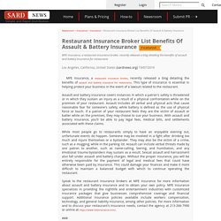 Restaurant Insurance Broker List Benefits Of Assault & Battery Insurance