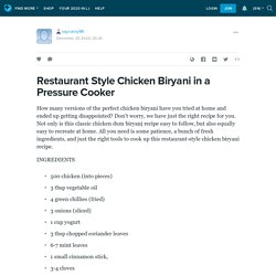 Restaurant Style Chicken Biryani in a Pressure Cooker