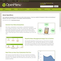 Providing a single format for restaurant menus - OpenMenu™