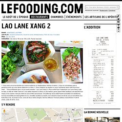 Restaurant Lao Lane Xang 2 à Paris