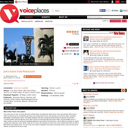 Joe's Stone Crab Restaurant Miami Beach, 33139 - Reviews at Voice Places