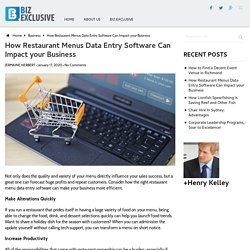 How Restaurant Menus Data Entry Software can Impact your Business