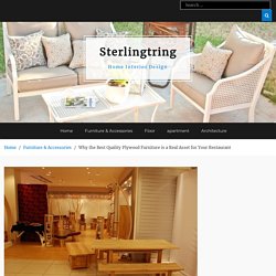 Why the Best Quality Plywood Furniture is a Real Asset for Your Restaurant – Sterlingtring