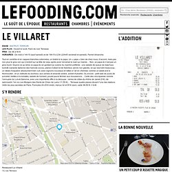 Restaurant Le Villaret à Paris