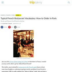 French Restaurant Vocabulary and Phrases for Eating Out