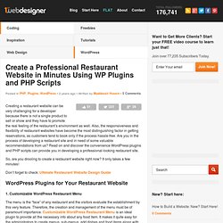Create Restaurant Website in Minutes Using WP Plugins and PHP Scripts
