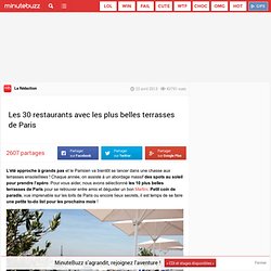 Les 30 restaurants avec les plus belles terrasses de Paris
