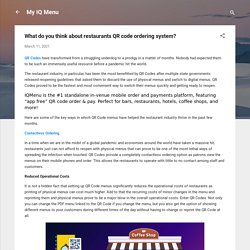 What do you think about restaurants QR code ordering system?